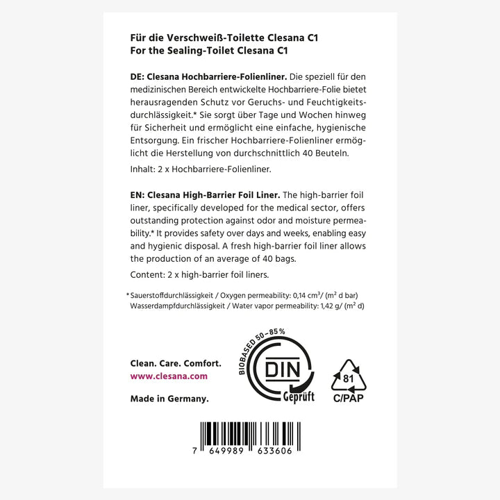 BIO Folienliner für Clesana Toiletten