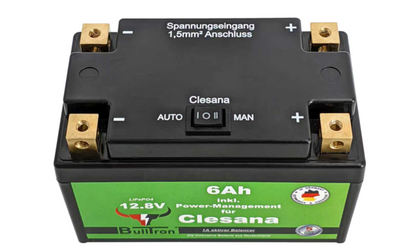 BullTron LiFePO4 Batterie 6Ah mit integriertem Clesana Power Management für die Clesana C1 Folientoilette