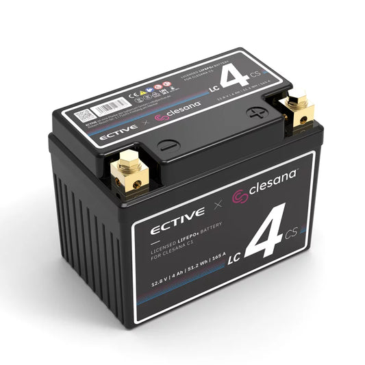 Clesana LC 4 CS LiFePO4-Batterie für Clesana C1, 12,8 V, 4 Ah, mit goldenen Anschlüssen