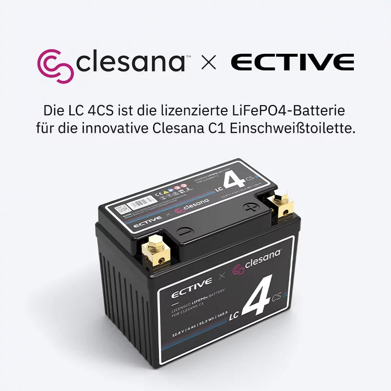 LiFePO4-Batterie für die Clesana C1 Toilette