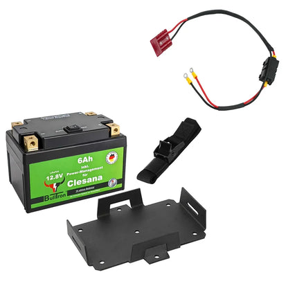 Batterie 6 Ah BullTron mit 30 A Kurzzeitstrom, Power Management & Anschluss- kabel für die Clesana Toilette