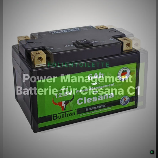 Power Management Batterie für Clesana C1 – mit Anschlusskabel – Clean Showcase