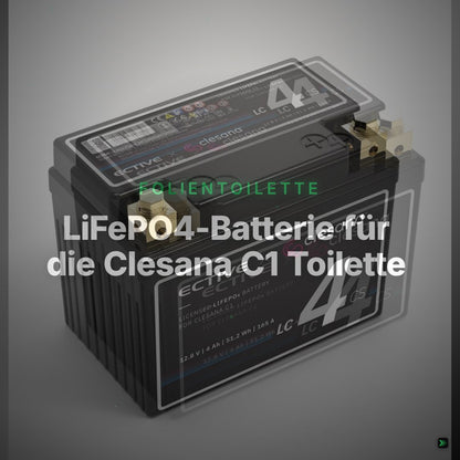 LiFePO4-Batterie für die Clesana C1 Toilette – Clean Showcase