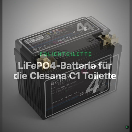 LiFePO4-Batterie für die Clesana C1 Toilette – Clean Showcase